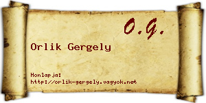 Orlik Gergely névjegykártya